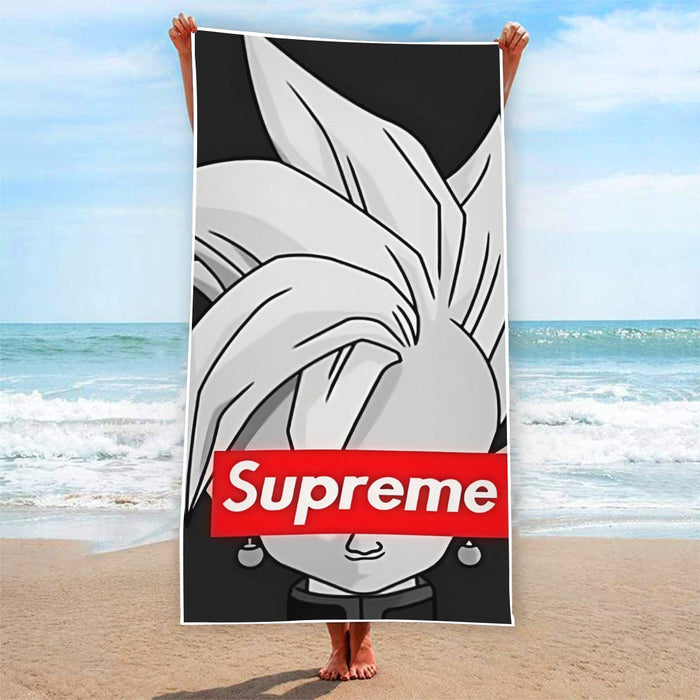 DBZ Zamasu Supreme Kai Logo Creative Black Edition Beach Towel