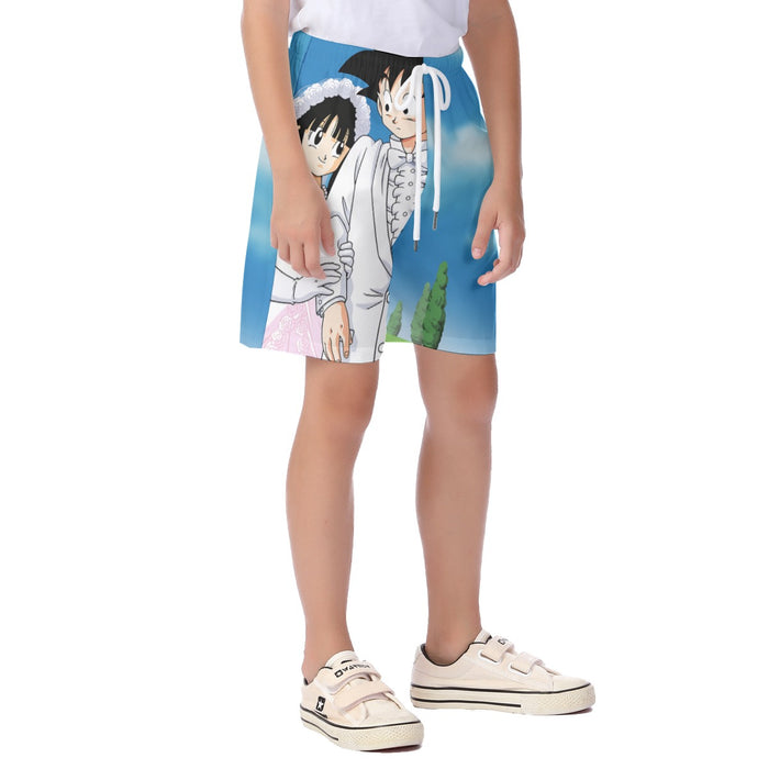 Dragon Ball Z Son Goku Newly Wed Couple Kid's Beach Shorts