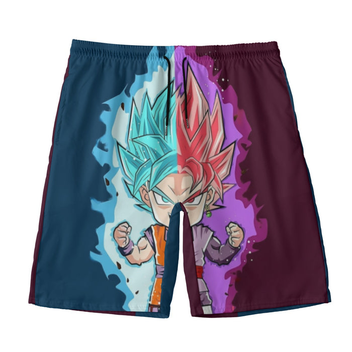 Dragon Ball Super Cute Chibi Blue Vegito Goku Rose Beach Pants