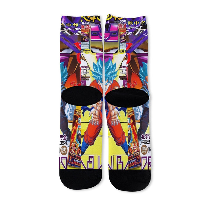 Golden Frieza Super Saiyan God Goku Vegeta Blue Hair 3D Socks