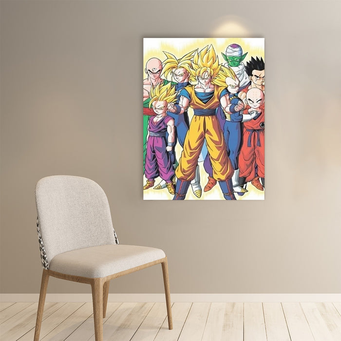 DBZ Goku Vegeta Super Saiyan Krillin Piccolo All Heroes Vibrant Design Paper poster