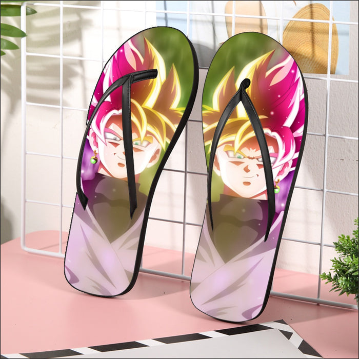 Dragon Ball Super Saiyan Black Goku Rose 2 Epic Style Flip Flops