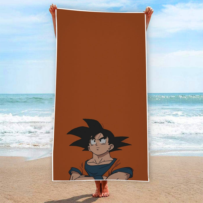 Goku Orange Minimalistic Background Beach Towel