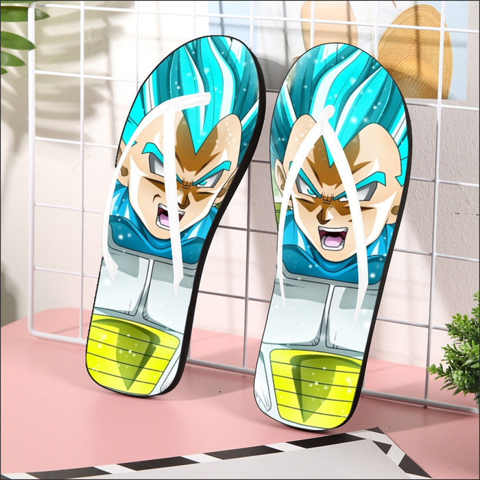 Dragon Ball Super Blue Vegeta Super Saiyan God Cool  Flip Flops