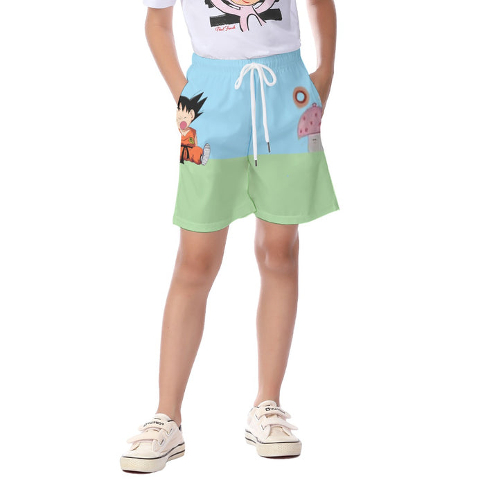 Dragon Ball Goku Kid Cute Day Dreamer Sleeping Anime Design  Kid's Beach Shorts