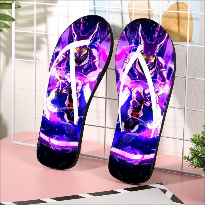 DBZ Mighty Destruction God Beerus Egyptian Cat Sport Design Flip Flops