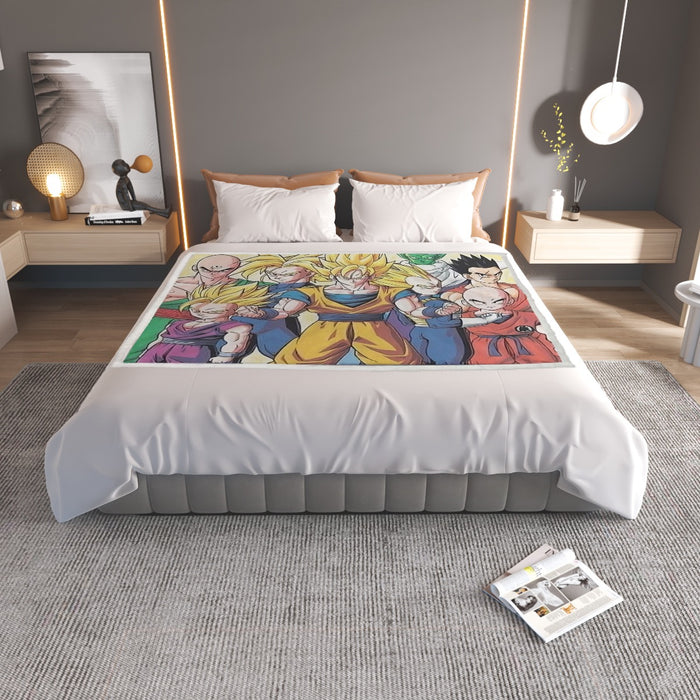 DBZ Goku Vegeta Super Saiyan Krillin Piccolo All Heroes Vibrant Design Household Warm Blanket