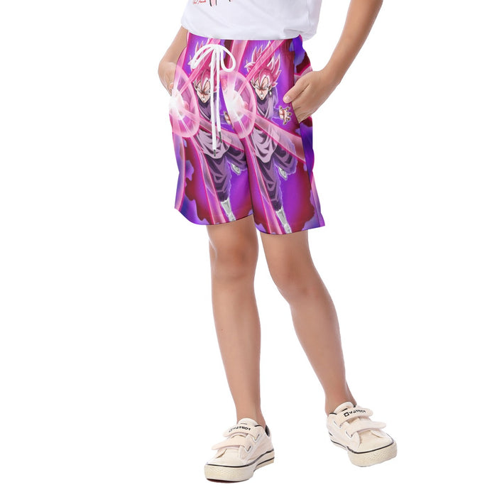 Goku Black Zamasu Super Saiyan Rose Powerful Aura Skills Dope Kid's Beach Shorts