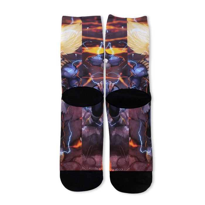 Dragon Ball Z Vegeta Super Saiyan Lightning Custom Socks