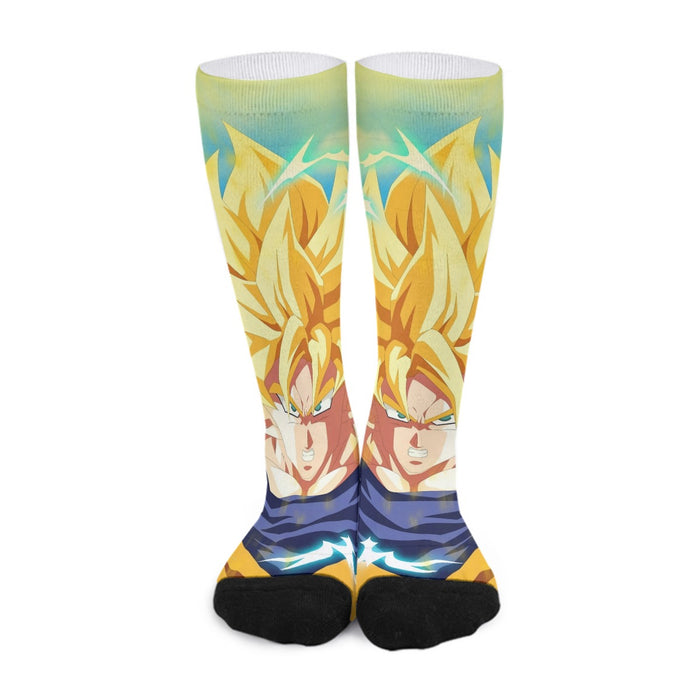 Dragon Ball Goku Super Saiyan Hero Thunder Design Street Style Socks