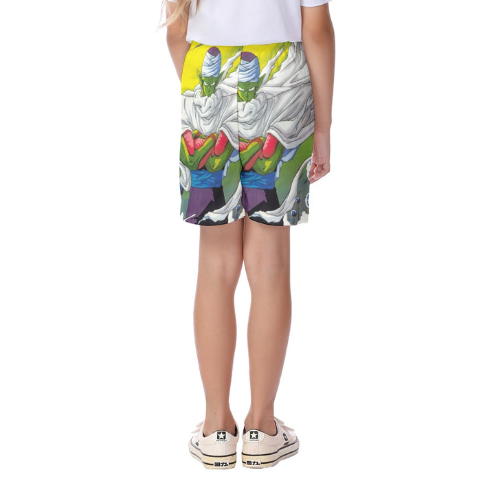 Dragon Ball Angry Piccolo Standing And Ready for Fighting Kid's Beach Shorts