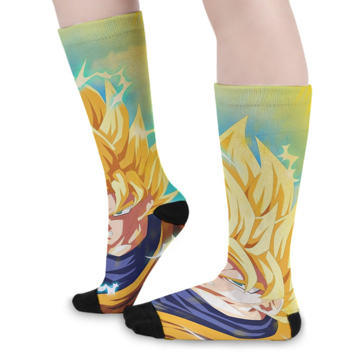 Dragon Ball Goku Super Saiyan Hero Thunder Design Street Style Socks