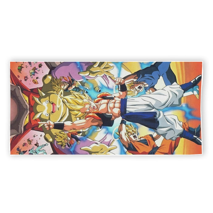 DBZ Goku Vegeta Fusion Saiyan Gogeta Colorful Design Streetwear Beach Towel