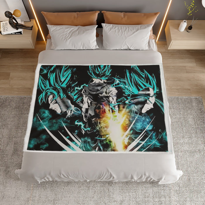 Dragon Ball Gogeta Super Saiyan Power Up Potara Fusion Design Household Warm Blanket