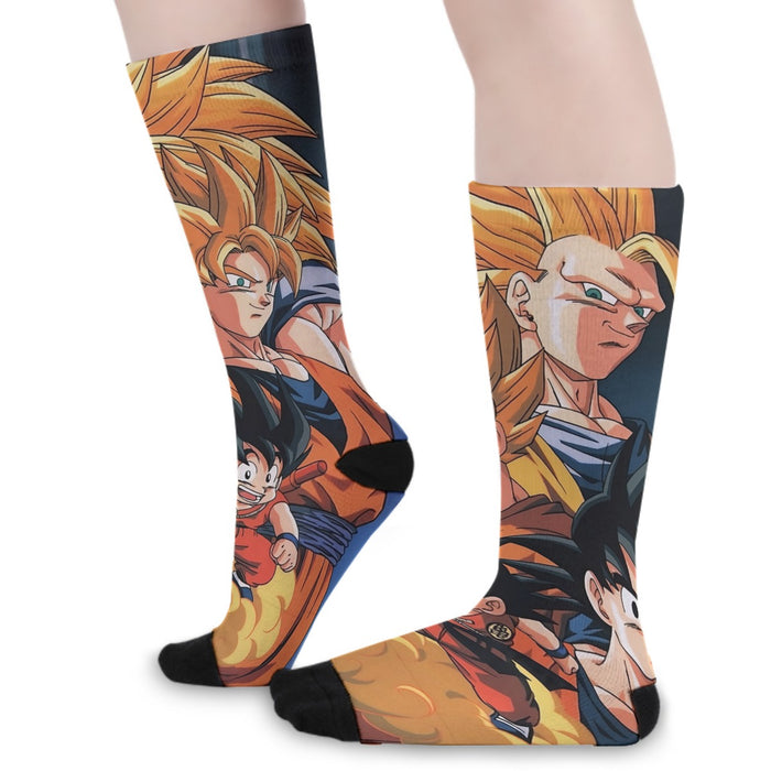 Goku Evolution from Kid to SSJ3 Transformation Dopest 3D Socks