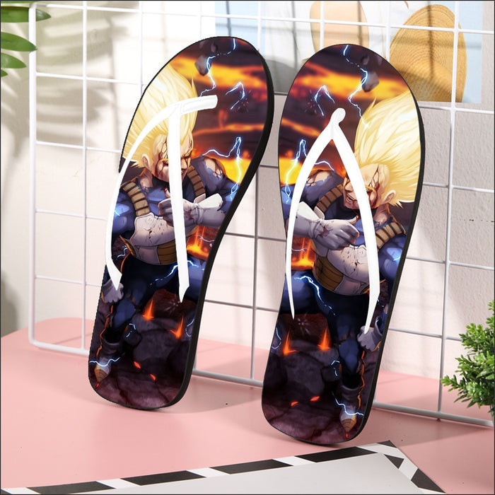 Dragon Ball Z Vegeta Super Saiyan Lightning Custom Flip Flops