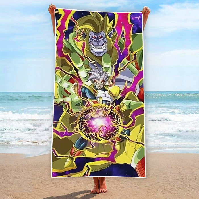 DBZ Dokkan Battle Super Baby 2 Golden Giant Ape Beach Towel