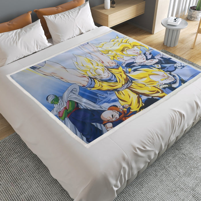 DBZ Goku Saiyan Spirit Bomb Vegeta Piccolo Gohan Trunks Vibrant Design Household Warm Blanket