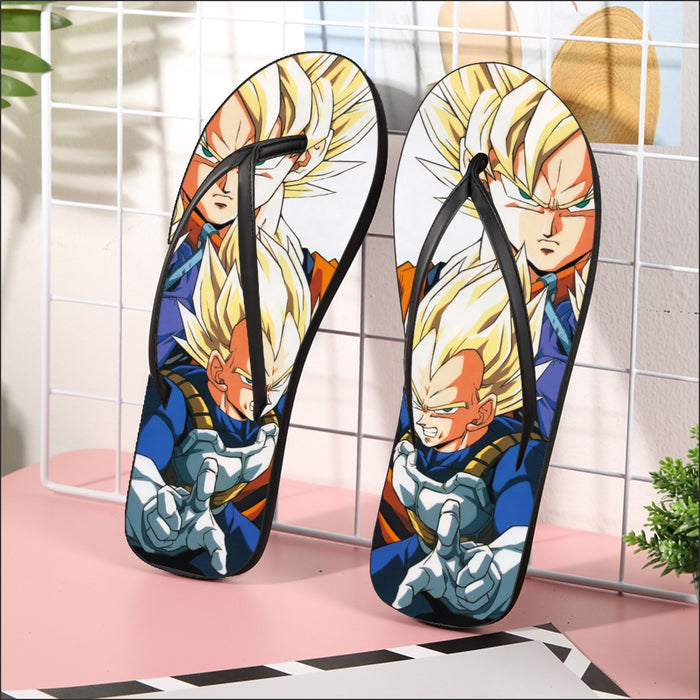 Dragon Ball Goku Vegeta Trunks Super Saiyan Power Heroes Cool Trending Design Flip Flops