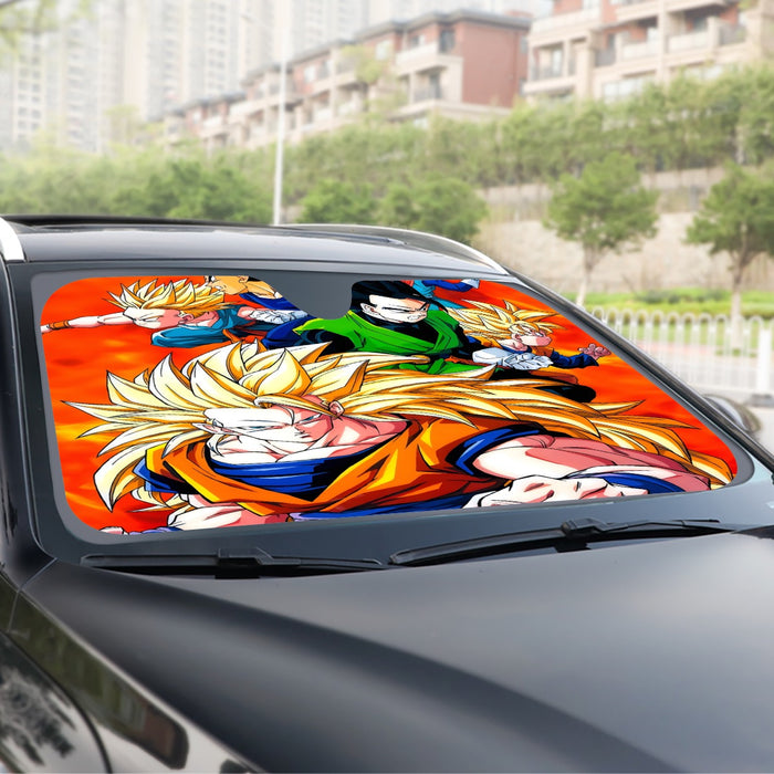 Dragon Ball Goku Super Saiyan 3 Vegeta Gohan Trending Design Windshield Sunshade