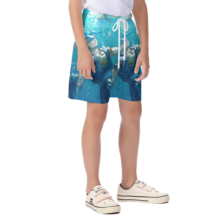 DBZ Relax Gogeta Ocean Blue Saiyan SSGSS Dope Design Kid's Beach Shorts