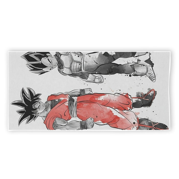 Watercolor Goku And Vegeta Posing Dragon Ball Z  Beach Towel