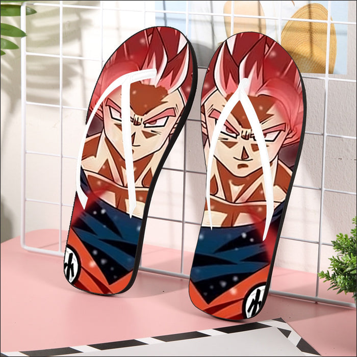 Dragon Ball Son Goku Super Saiyan Rose Portrait Cool Flip Flops