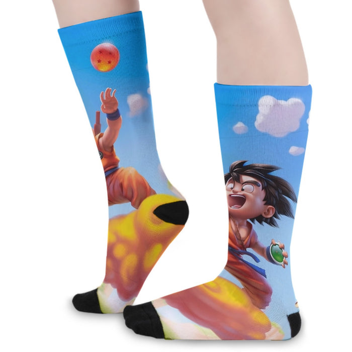 Dragon Ball Goku Kid Ride Flying Nimbus Cute Dope Streetwear Socks