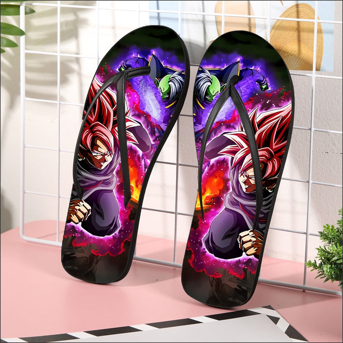 DBZ Goku Black Zamasu Super Saiyan Rose Dope Vibe Flip Flops