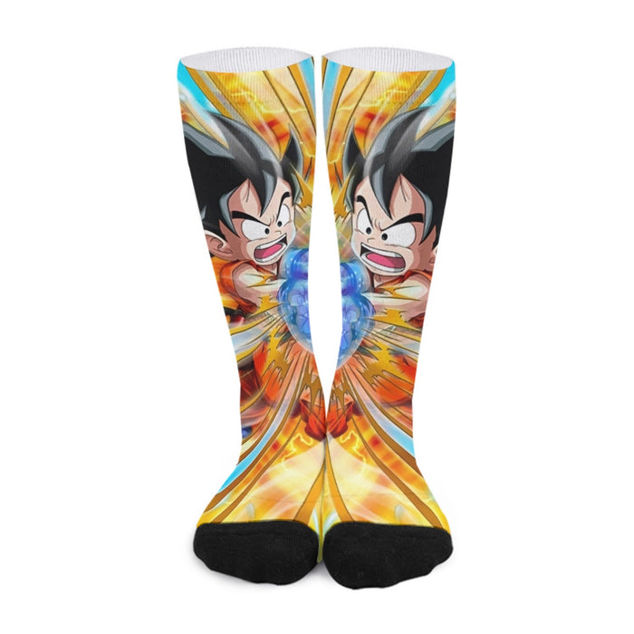 Dragon Ball Energy Kid Goku Blue Kamehameha Long Socks