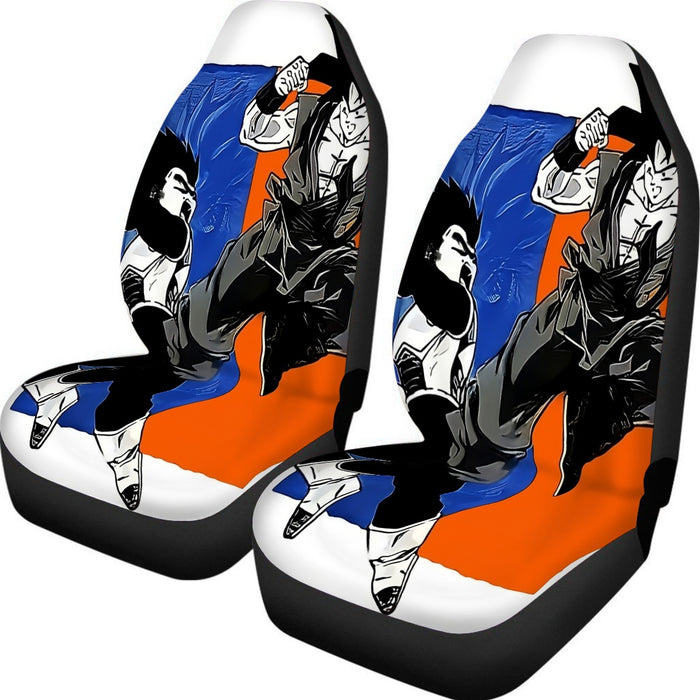 Red Goku And Blue Vegeta Fight Dragon Ball Z Car Seat Cover