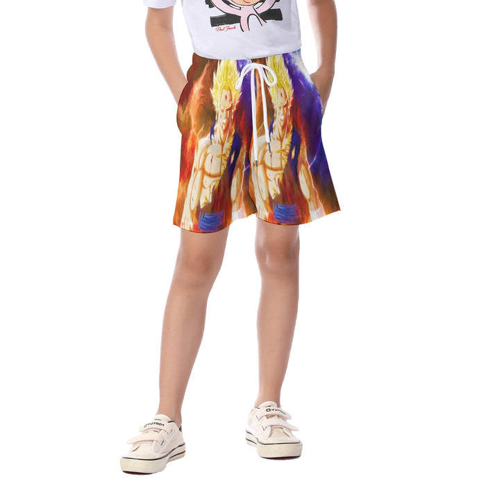 Dragon Ball Z Vegito Super Saiyan Angry Bruised Dope Kid's Beach Shorts