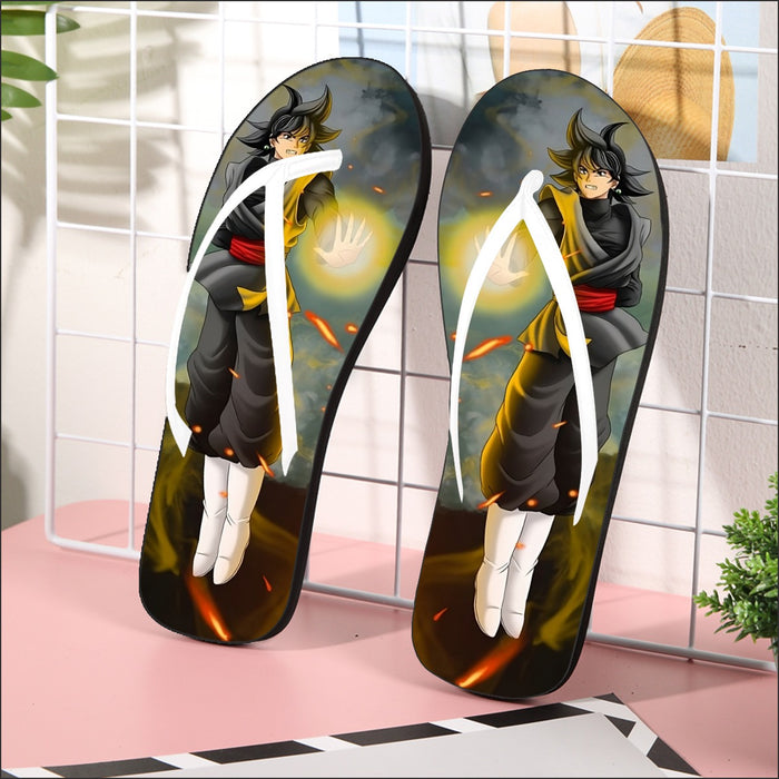 DBZ Goku Black Zamasu Potara Fusion Realistic Drawing Style Cool Flip Flops