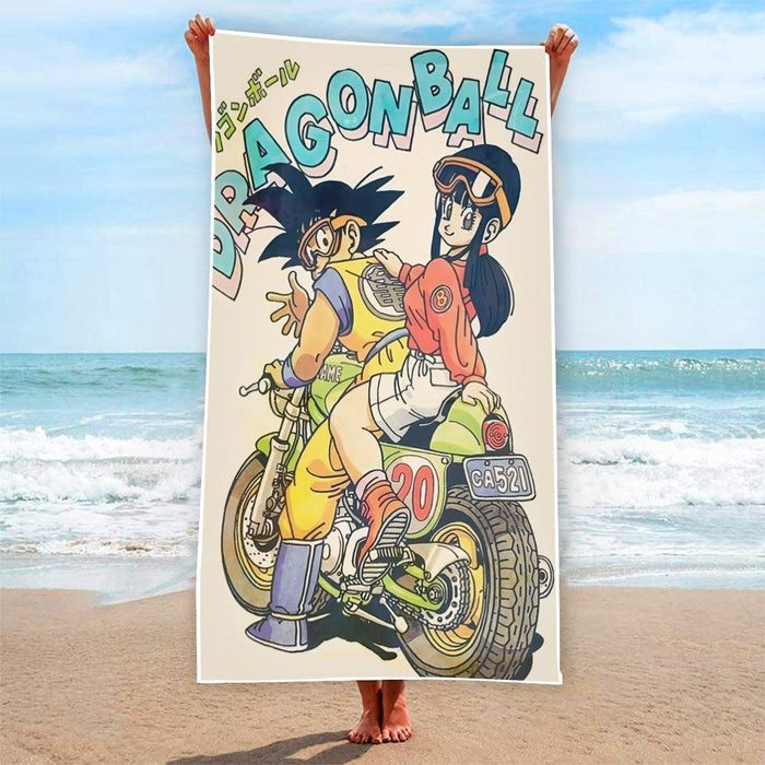 DBZ Goku Chi Chi Biker Motorbike Glasses Cool Design Streetwear Beach Towel