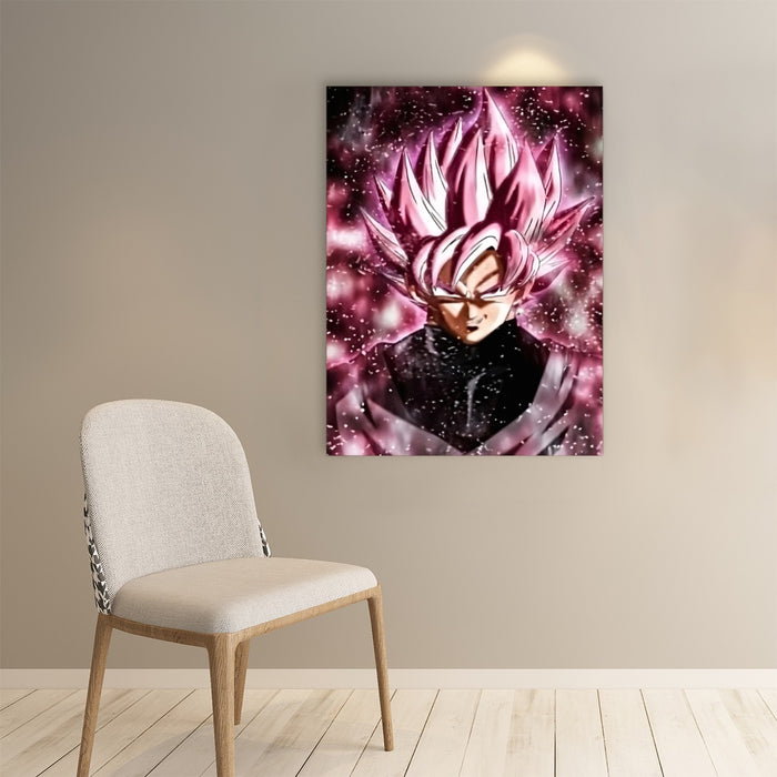 Dragon Ball Z Super Saiyan Goku Black Rose Pink Paper poster