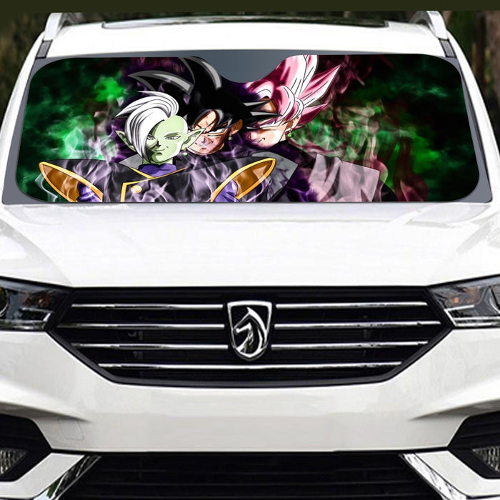 Dragon Ball Super Zamasu Goku Black Goku Rose Cool Windshield Sunshade