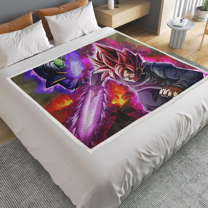 DBZ Goku Black Zamasu Super Saiyan Rose Dope Vibe Household Warm Blanket