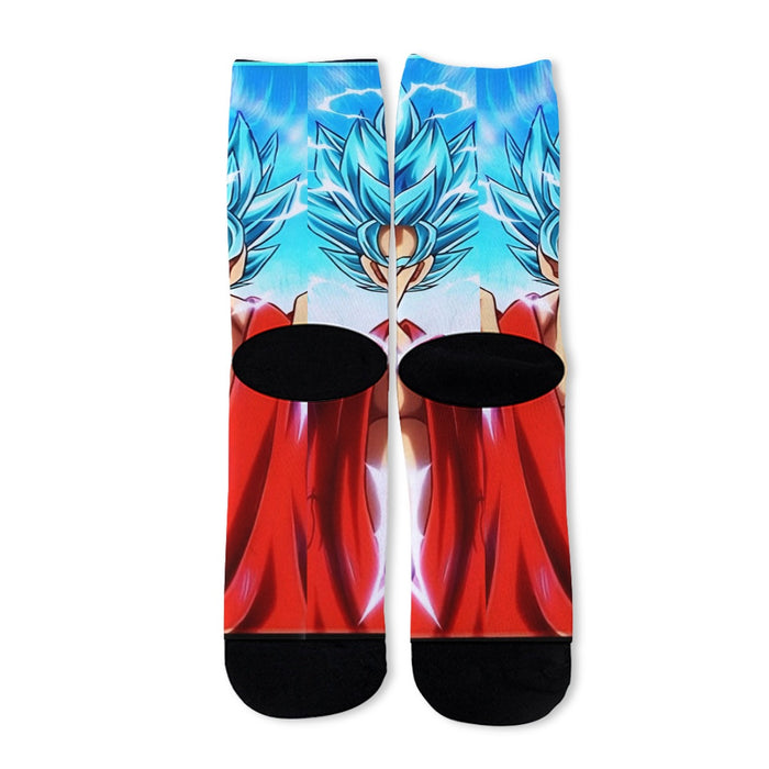 Dragon Ball Super Goku Blue Lightning SSGSS Design Socks