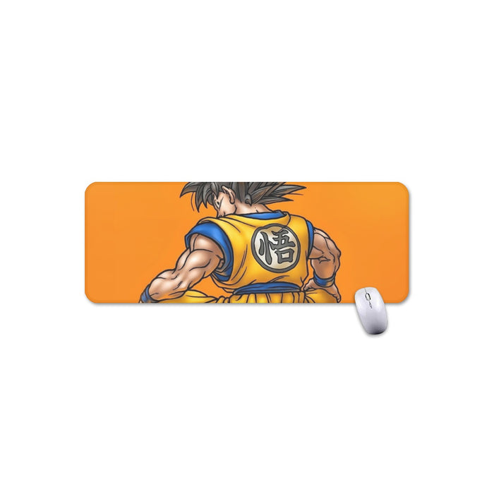 Goku Orange Background Mouse Pad