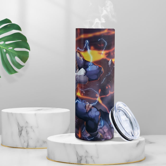 Dragon Ball Z Vegeta Super Saiyan Lightning Custom Tumbler with twinkle surface