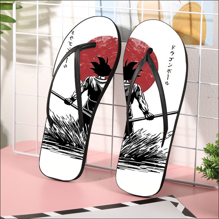 Goku With Red Moon Dragon Ball Flip Flops