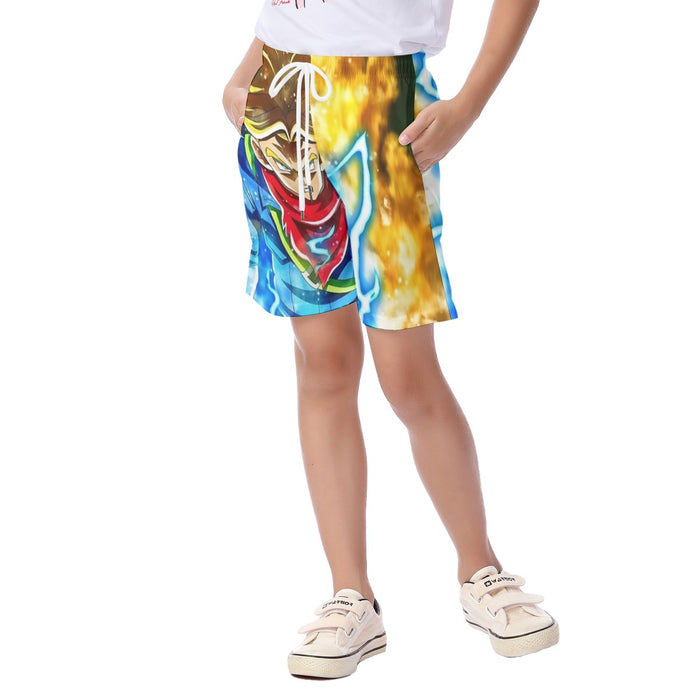 DBZ Rage Super Saiyan Trunks Portrait Unique Style Kid's Beach Shorts