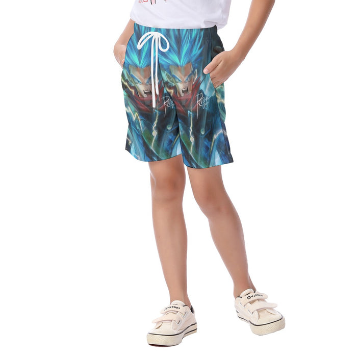 Dragon Ball Super Future Trunks Rage  Kid's Beach Shorts