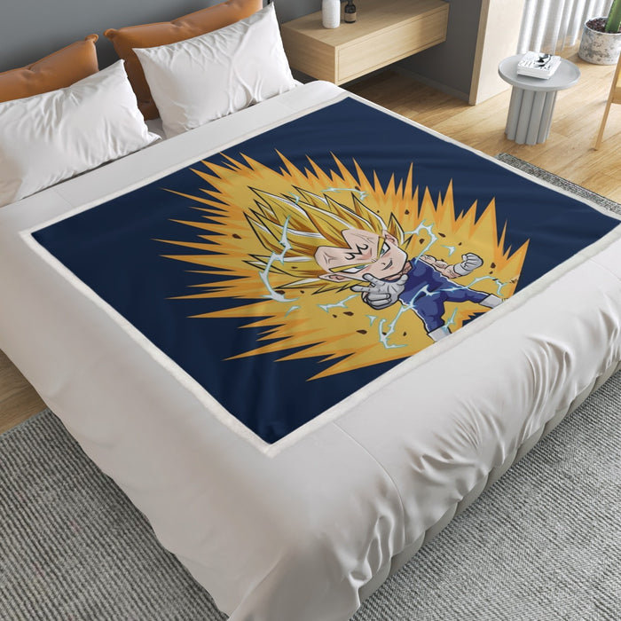 DBZ Majin Vegeta Super Saiyan Prince Power Aura Chibi Sketch Household Warm Blanket