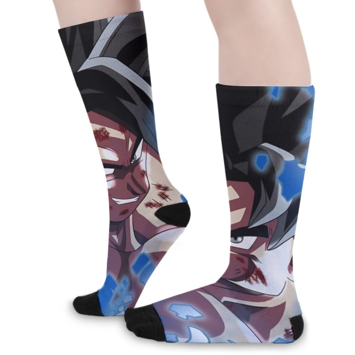 Dragon Ball Super Goku Blue Ultra Instinct Dope Grin Socks