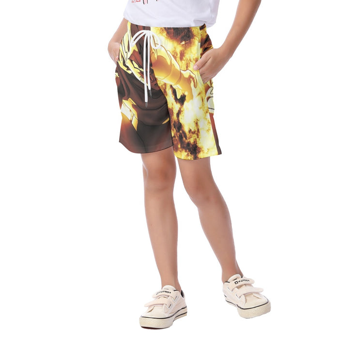 Dragon Ball Z Dope Majin Vegeta Grin Yellow Aura Kid's Beach Shorts