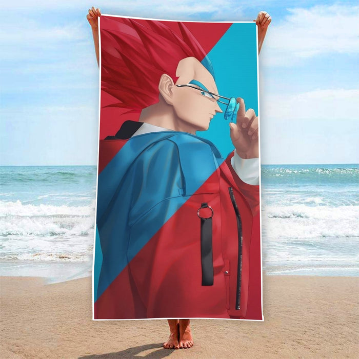 Cool Vegeta Businessman Design Dragon Ball Z Beach Towel