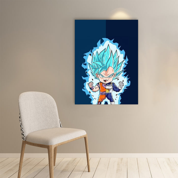 DBZ Goku Vegeta SSGSS God Blue Super Saiyan Chibi Sketch Paper poster