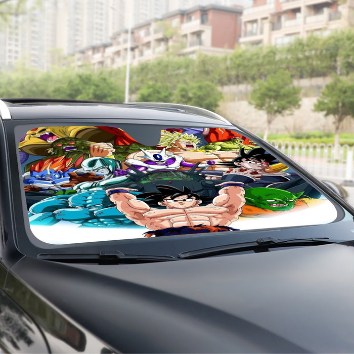 DBZ Goku Spirit Bomb Destroy Villains Cooler Broly Namek Vibrant Windshield Sunshade