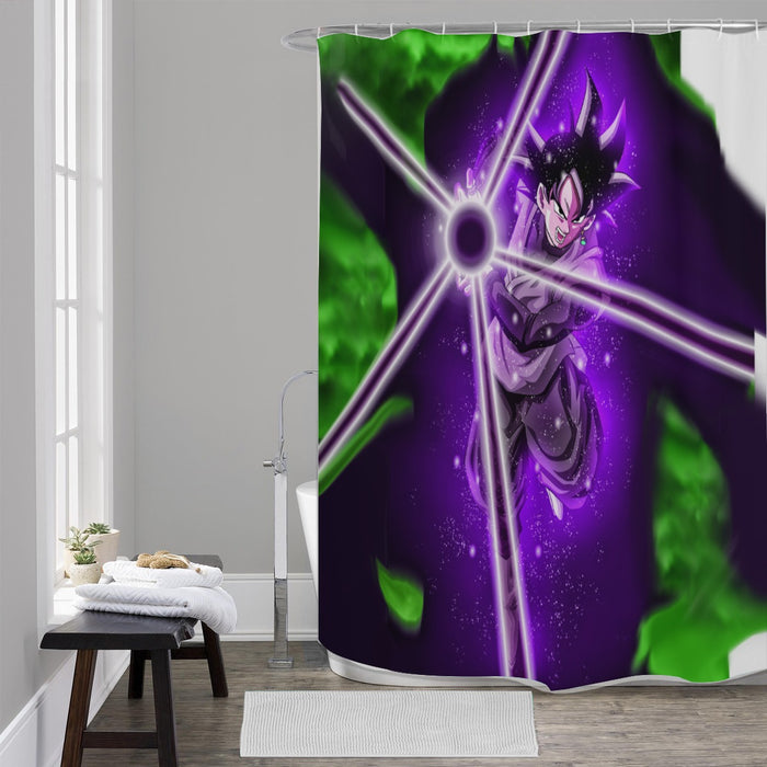 Black Goku Performs Black Power Ball attack  Dragon Ball Super Shower Curtains